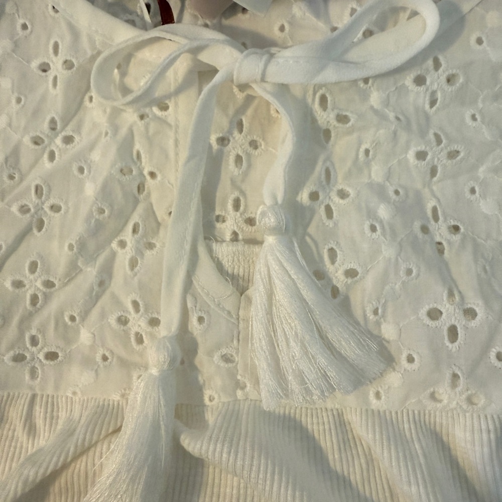 Knox Rose Women's Ribbed Tank Top White Sleeveless NWT - Picture 2 of 7